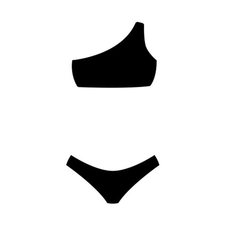 Women's swimsuit icon isolated on white background. Vector illustration.のイラスト素材