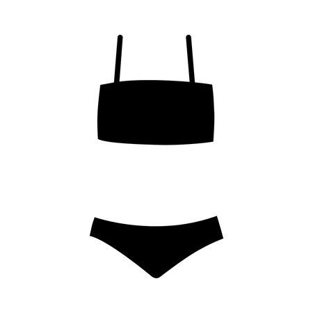 Women's swimsuit icon isolated on white background. Vector illustration.のイラスト素材