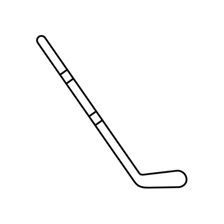 hockey stick icon over white background, line style, vector illustrationのイラスト素材
