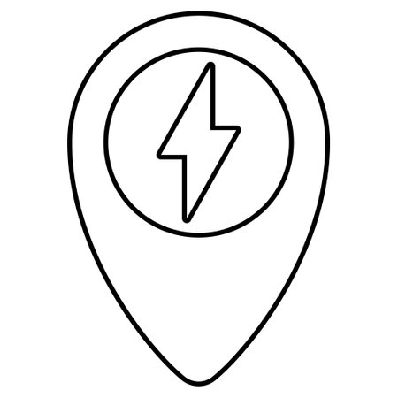 pin location with energy power icon vector illustration design in black and whiteのイラスト素材