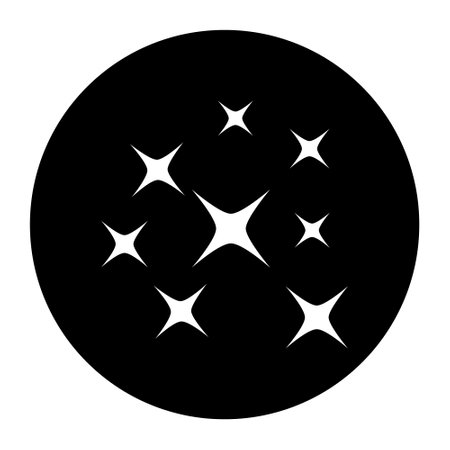 Sparkle icon black color in circle vector illustration flat style simple imageのイラスト素材