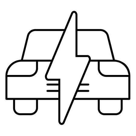 Electric car icon. Outline electric car vector icon for web design isolated on white backgroundのイラスト素材
