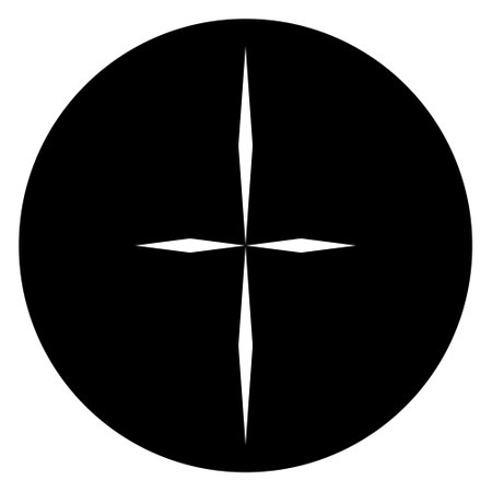 Crosshair vector icon. Style is flat black icon symbol, white background.のイラスト素材