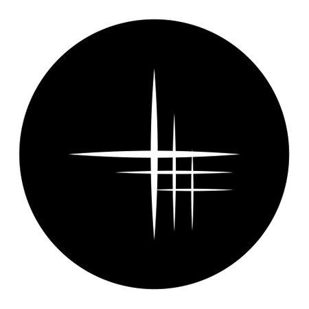Sparkle icon black color in circle vector illustration flat style simple imageのイラスト素材