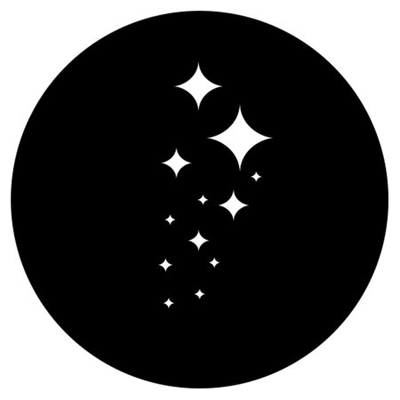 sparkle icon black color in circle vector illustration flat style simple imageのイラスト素材