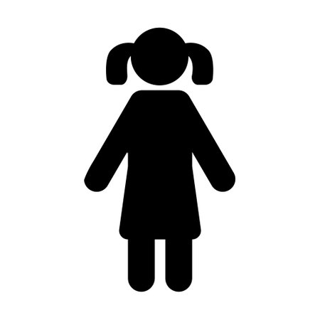 Girl Icon Vector Female Person Profile Avatar in Glyph Pictogram illustrationのイラスト素材