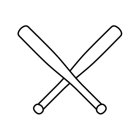 baseball bat icon over white background, line style, vector illustrationのイラスト素材