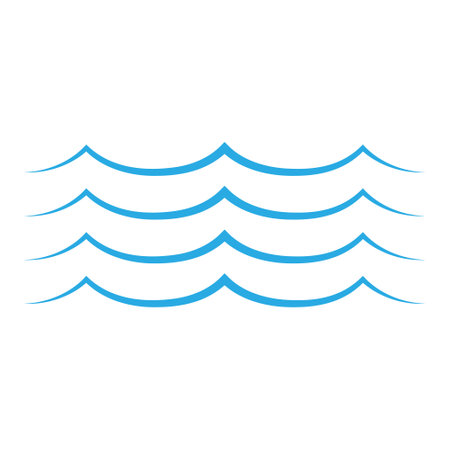 Water wave icon vector isolated on white background for your web and mobile app design, Water wave logo conceptのイラスト素材