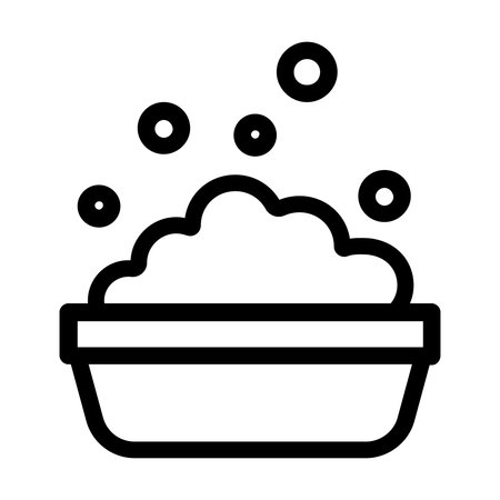 Bowl of Soap Icon Vector. Outline Bowl of Soap Sign. Isolated Contour Symbol Illustrationのイラスト素材