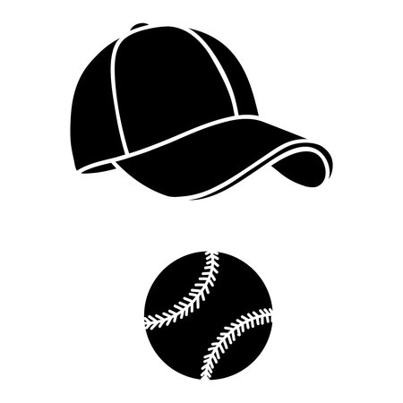 Baseball cap and ball icon. Simple illustration of cap baseball and ball vector icon for webのイラスト素材