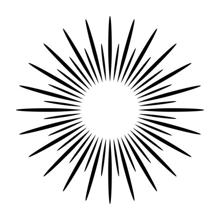 Starburst, sunburst element. Radial, radiating lines. Starburst icon.のイラスト素材