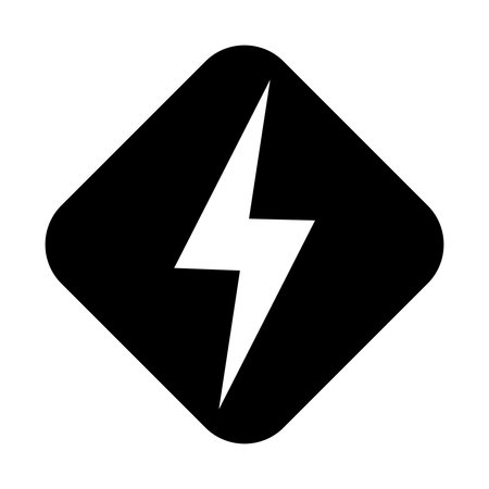 High voltage sign. Flat style black icon on white background. Vector illustration.のイラスト素材