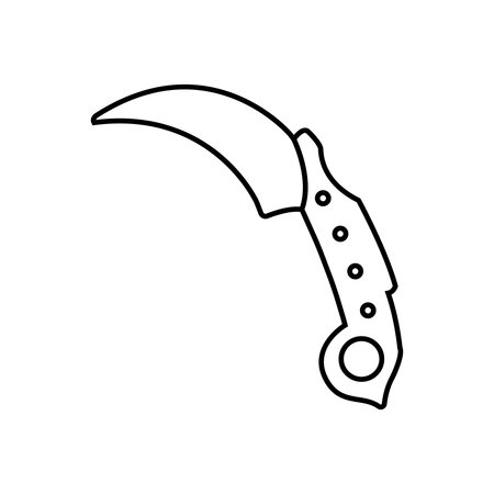 scythe icon over white background, line style, vector illustrationのイラスト素材
