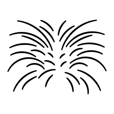 firework icon over white background, line style, vector illustrationのイラスト素材