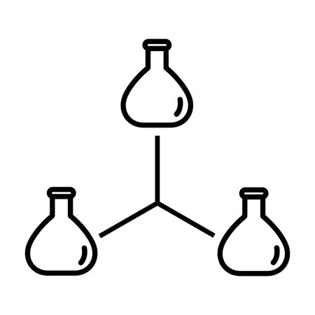 Chemical flask line icon, concept sign, outline vector illustration, linear symbol.のイラスト素材