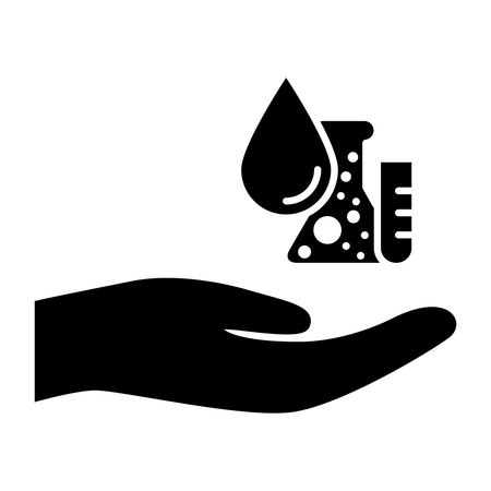 Blood donation vector icon. Black illustration isolated on white background for graphic and web design.のイラスト素材