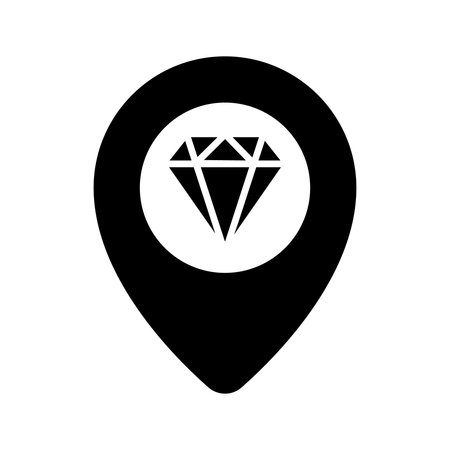 GPS icon. Diamond icon. Vector illustration. Flat design styleのイラスト素材