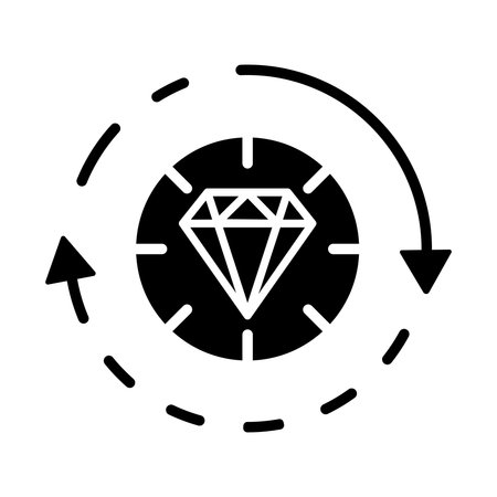 Diamond icon, concept illustration, glyph symbol, vector flat sign.のイラスト素材