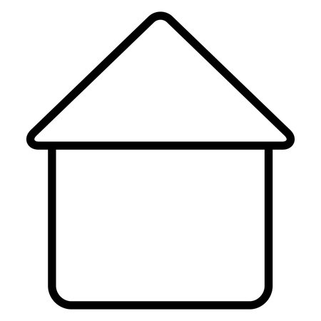House vector icon. Black and white house illustration. Simple linear icon.のイラスト素材