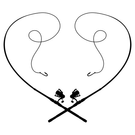 Fishing rod icon. Flat illustration of fishing rod vector icon for webのイラスト素材