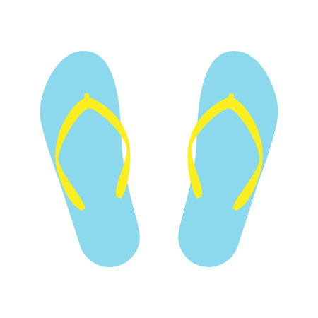 Flip flops icon. Flat color design. Vector illustration.のイラスト素材