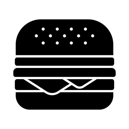 Hamburger black icon, concept illustration, glyph symbol, vector flat sign.のイラスト素材