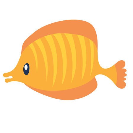 tropical fish icon image vector illustration design orange and yellow colorのイラスト素材