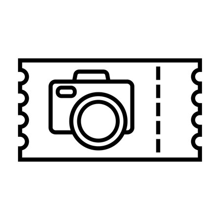 Camera ticket icon, outline style. Vector illustration. Eps 10.