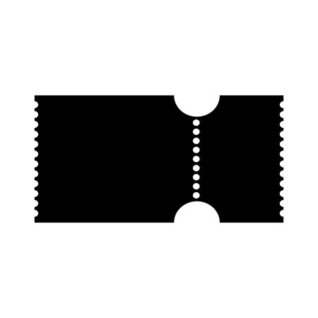 cinema ticket icon over white background, silhouette style, vector illustrationのイラスト素材