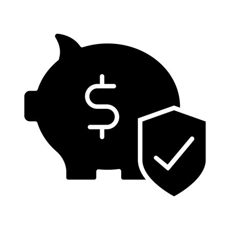 Piggy bank black icon, concept illustration, glyph symbol, vector flat sign.のイラスト素材
