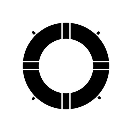lifebuoy icon over white background, silhouette style, vector illustrationのイラスト素材