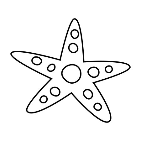 starfish sea animal isolated icon vector illustration design black and whiteのイラスト素材