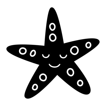 cute starfish isolated icon vector illustration design black and whiteのイラスト素材