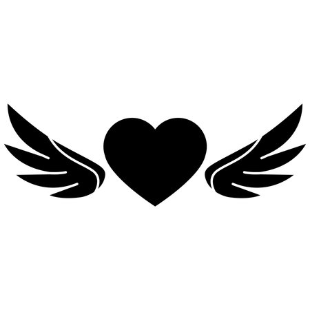Heart with wings icon. Love symbol. Valentine's day. Vector illustrationのイラスト素材