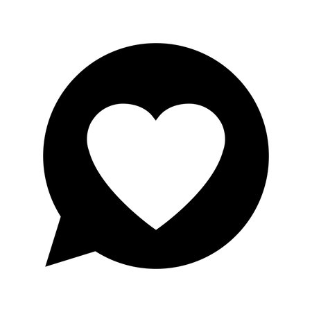speech bubble with heart isolated icon vector illustration design black and white