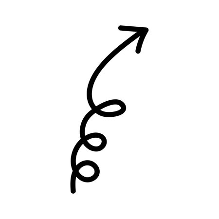 Arrow icon vector. A thin line sign. Isolated contour symbol or sign illustration.のイラスト素材