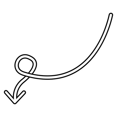 Arrow down icon. Outline illustration of arrow down vector icon for webのイラスト素材