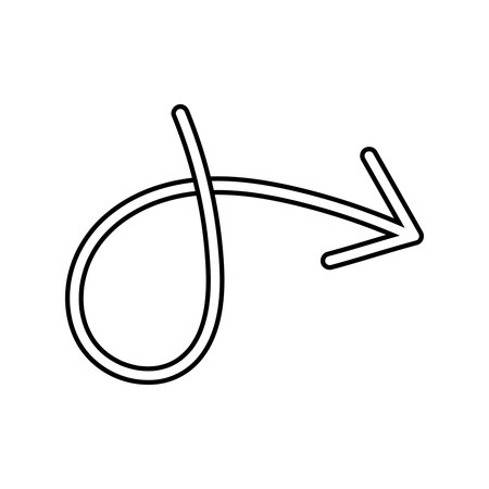arrows direction icon over white background, line style, vector illustrationのイラスト素材