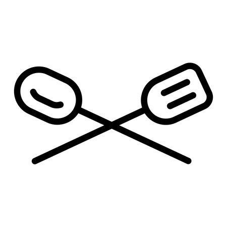 Two oars icon. Outline two oars vector icon for web design isolated on white backgroundのイラスト素材