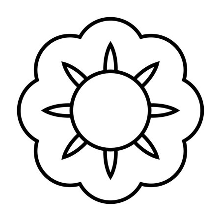cute flower carden isolated icon vector illustration design black and whiteのイラスト素材
