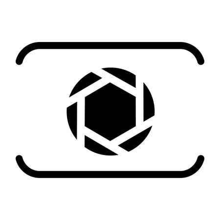 Camera shutter icon vector. A thin line sign. Isolated contour symbol illustration