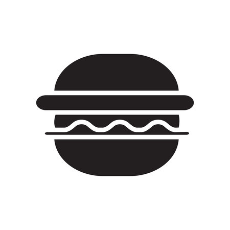 Hamburger icon. Fast food symbol. Flat Vector illustration.のイラスト素材