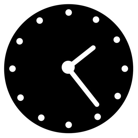 Clock vector icon. Flat black symbol. Pictogram is isolated on a white background. Designed for web and software interfaces.のイラスト素材