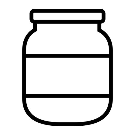 medicine jar icon over white background, line style, vector illustrationのイラスト素材
