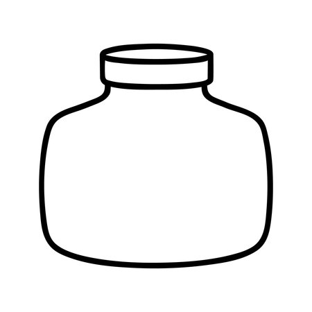 glass jar icon over white background, line and fill style, vector illustrationのイラスト素材