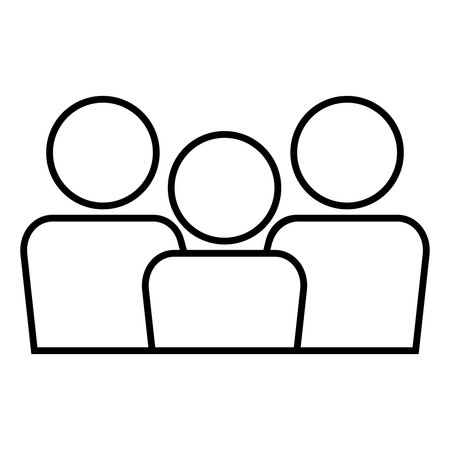 Teamwork icon. Outline teamwork vector icon for web design isolated on white backgroundのイラスト素材
