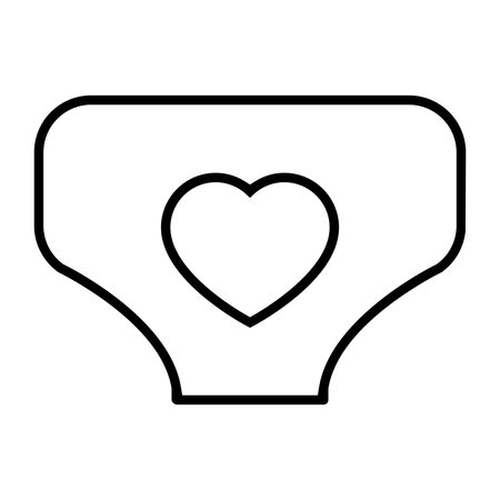 cute diaper with heart isolated icon vector illustration design, line styleのイラスト素材