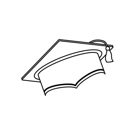 Graduation cap icon. Simple illustration of graduation cap vector icon for webのイラスト素材