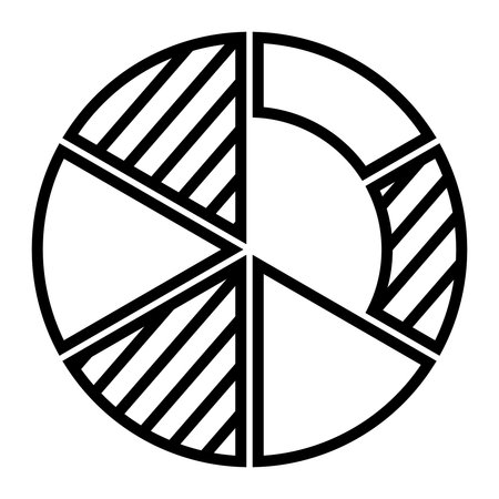 Pie chart icon. Outline pie chart vector icon for web design isolated on white backgroundのイラスト素材