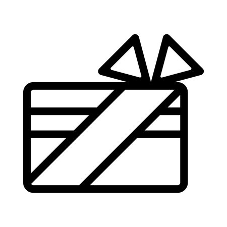 Gift box icon vector. A thin line sign. Isolated contour symbol illustrationのイラスト素材